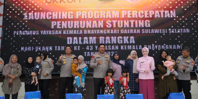 Kapolda Sulsel Launching Program Percepatan Penurunan Stunting Polda Sulsel