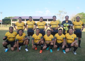 Meriahkan Hari Bhayangkara Ke -77 Polda Sulsel vs Jurnalis Tanding Sepakbola Persahabatan