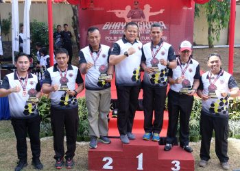 Peringati hari Bhayangkara ke-77, Polda Sulsel Menggelar Lomba Menembak 