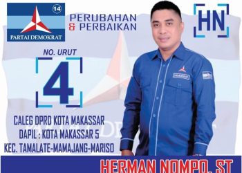Herman Nompo Caleg DPRD Kota Makassar, No. 4 Partai Demokrat