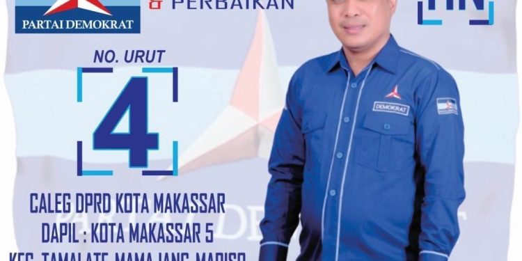 Herman Nompo Caleg DPRD Kota Makassar, No. 4 Partai Demokrat