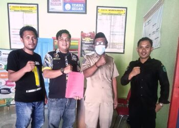 Sinyal Sulit ! LSM GMBI Menyerahkan Laporan Hasil Observasi Kepada Desa hingga Dinas Kominfo Luwu Utara
